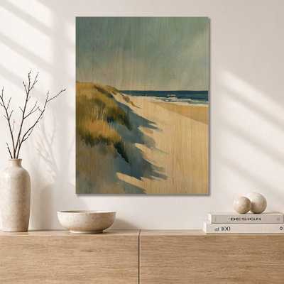 Geib II - Décoration murale Dunes de sable bleu, imprimée sur bois