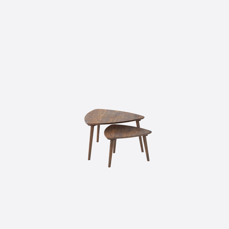 Ensemble de 2 tables basses gigognes Red Oak