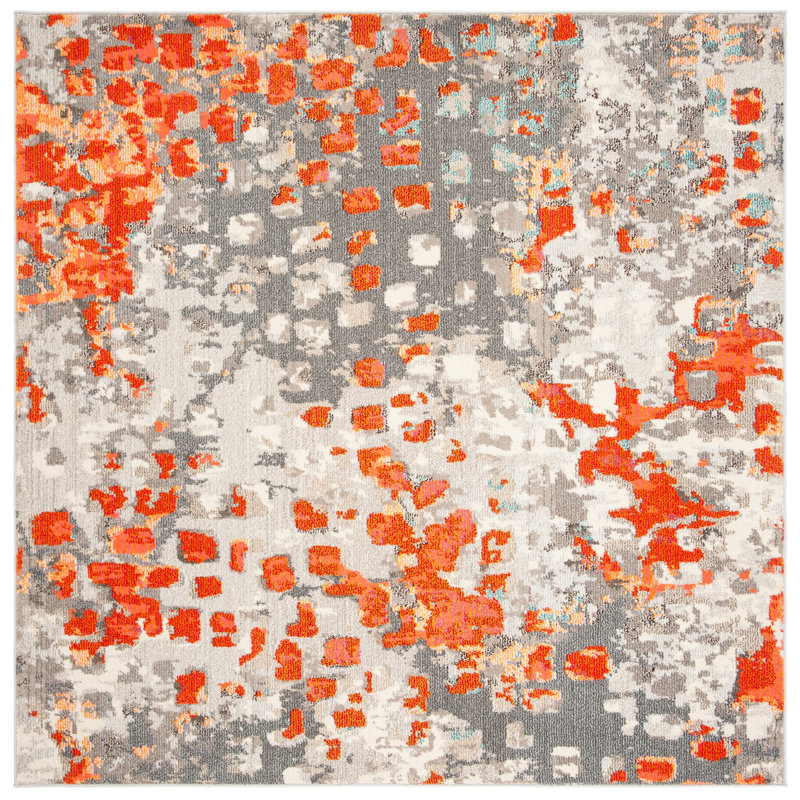 Tapis performance abstrait Poche, Carré 9 pi