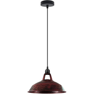 Pendant Barn Light Fixture with 37.4 Inches Adjustable Cord,Ceiling-Mounted Vintage Hanging Light Fixture,Farmhouse Style Industrial Pendant Light for Kitchen Island, Dining Room.