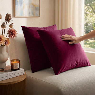 Luxurious Plain Velvet Cushion Covers (Set Of 2)