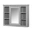 Armoire de salle de bain avec miroir 35 po x 27,5 po, fixation murale, grise, tablettes réglables, armoire moderne avec miroir, 35 po x 27,5 po, poignée rétro, rangement fonctionnel