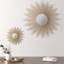 Miroir hypnotisant de 29,5 po de diamètre, teinte dorée, cadre en fer avec base, fixation murale, intérieur, 8 po de diamètre, attrait décoratif-1697899370