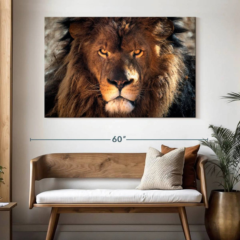Tête de lion robuste, H 34 po x l 51 po