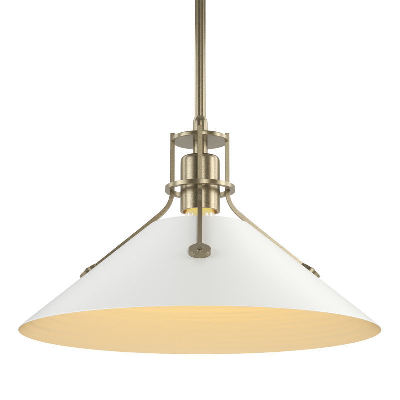 Henry 1 - Light Single Cone Pendant, Soft Gold, White, 56.3'' H X 14.4'' W X 14.4'' D