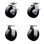 4 Piece Glass Filled Nylon Caster Set with Roller Bearings 2 Brakes 2 Rigid
