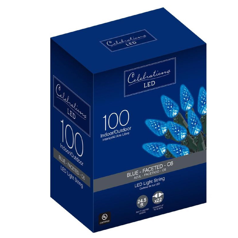 Guirlande de 100 lumières, Bleu, 100