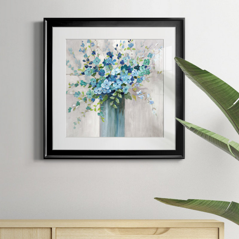 Sea Isle Wildflowers - Reproduction d'art sur toile encadrée, H 26,5 po x l 26,5 po x P 1,5 po, Papier encadré noir