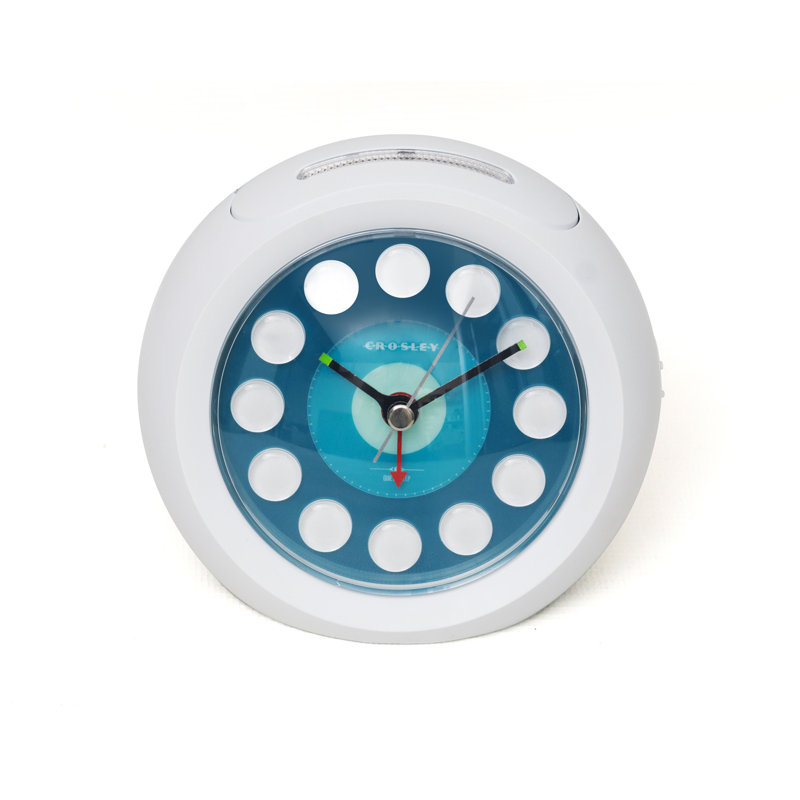 Réveil de table analogique avec alarme électrique, Blanc