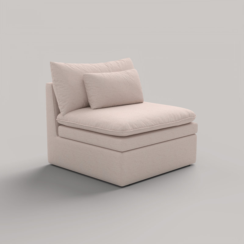 Fauteuil d'appoint modulaire avec coussin double Laron, Kaki
