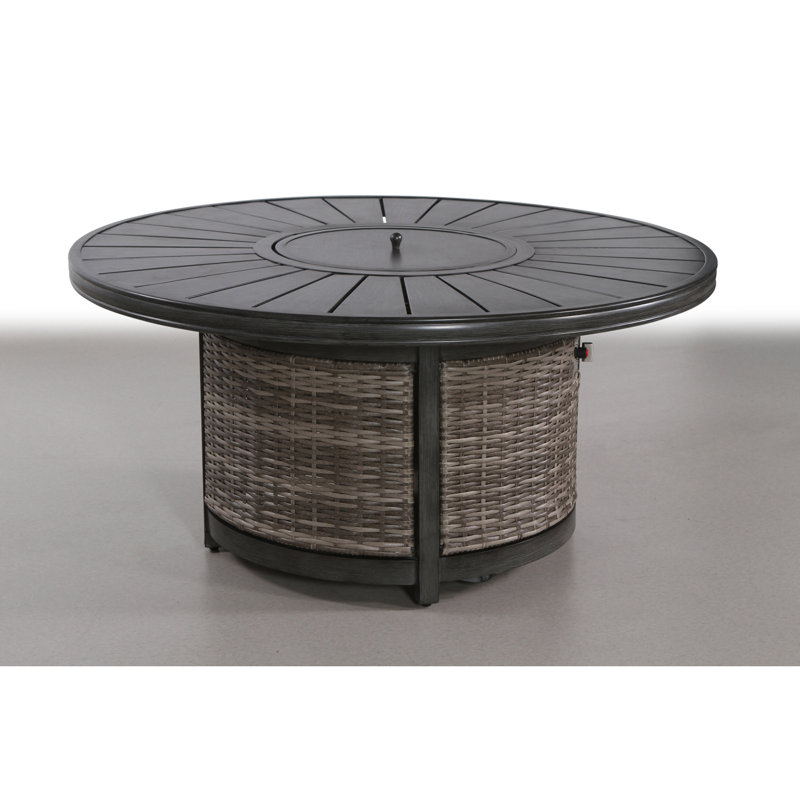 Table de foyer d'extérieur au propane 25 H x 52 W, Brun