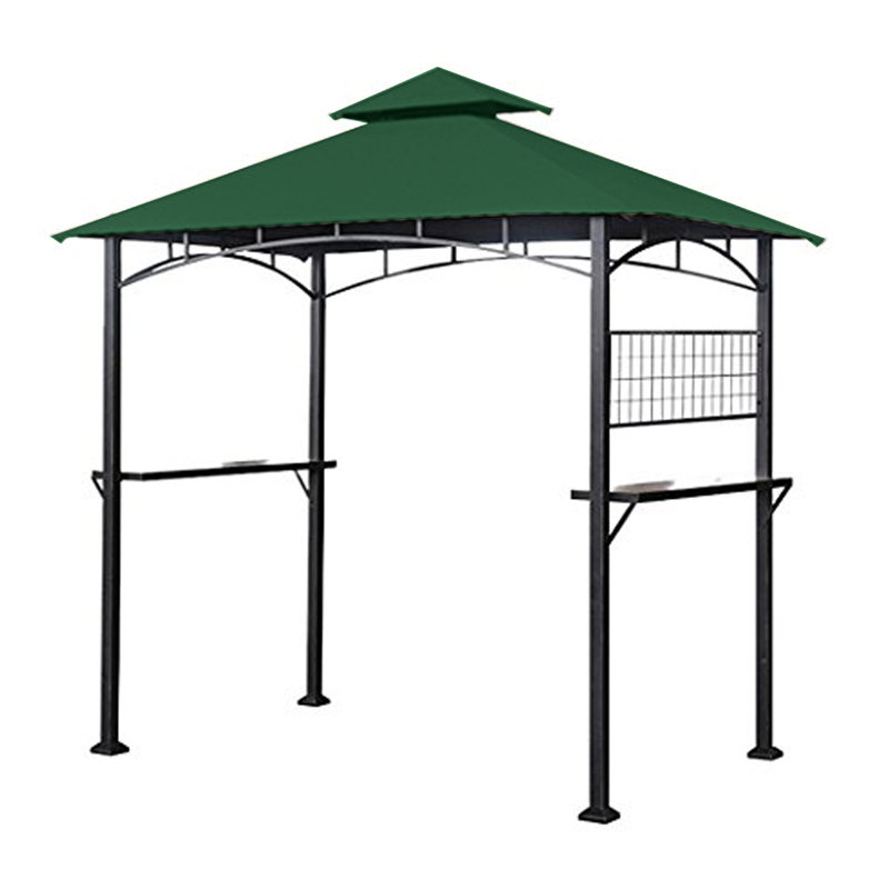 Toile de rechange pour pavillon de jardin avec barbecue, Vert, Tissu Riplock 350