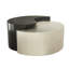 Table basse de style moderne et contemporain Ying Yang fabriquée avec un cadre en tôle de fer en noir et argent Identique à B009140739 (CA Inventory)-1805192971-1805192968