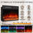 Curved Fireplace TV Stand, Entertainment Center with 23" Fireplace, 70" Wooden TV Stand for TVs Up to 80", Curved Edge, Entertainment Center with Sliding Doors for Living Room, Black-1221113029-1221113028