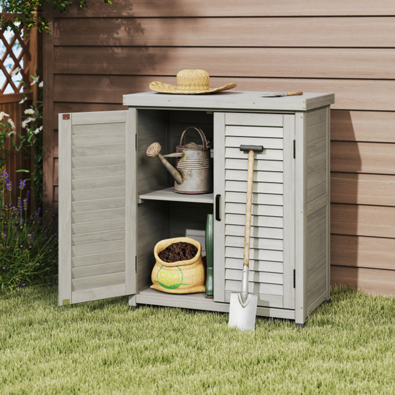 Banc de rempotage avec armoire de rangement, Gris