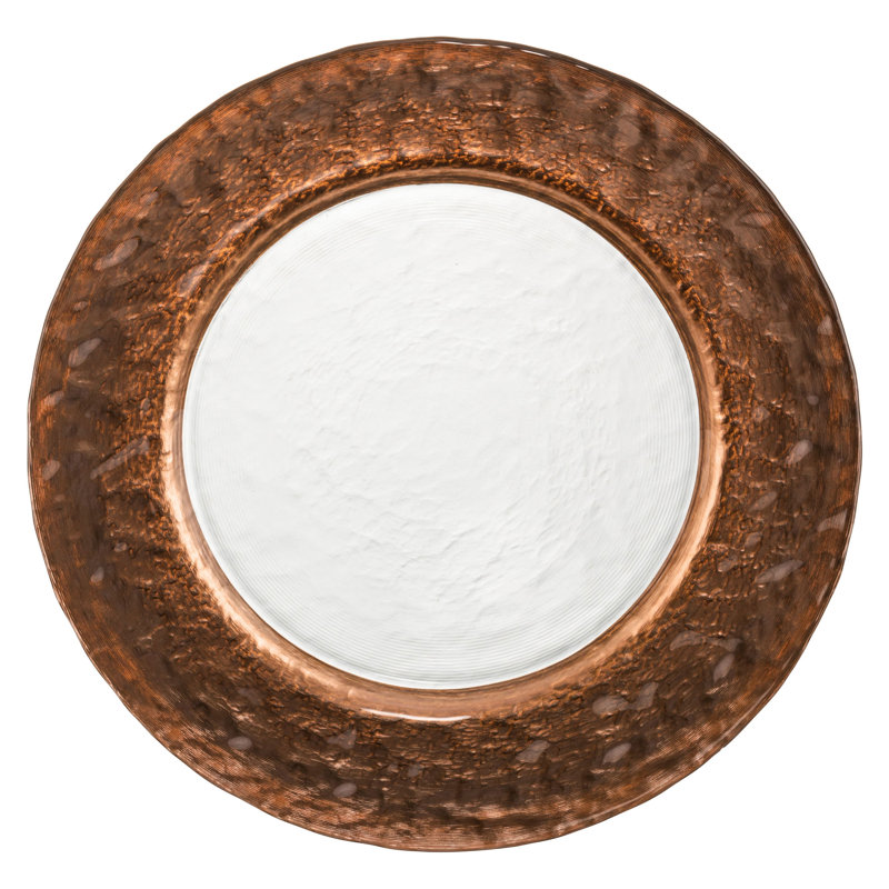 Aerick 34cm Crystal Dinner Plate, Gold colours