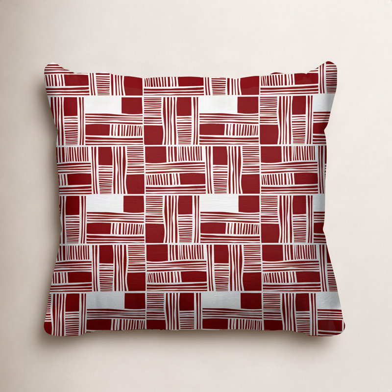 Housse et insert de coussin intérieur / extérieur Kapri, 19 po x 19 po, Rouge, Carré