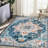 6x9 Vintage Area Rug, Bohemian Style Non-slip Washable Floor Rug For Kitchen Living Room Bedroom, Blue Gold Floral, Soft Filler , Bedroom Dining Office, Blue/gold-928049408