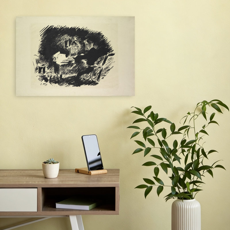 Le Corbeau, 1875, estampe d'art mural abstrait contemporain, H 12 po x l 18 po