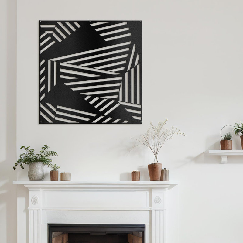 Wall Decor Metal, Black, 24" H x 24" W x 0.05" D