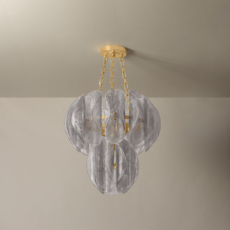 Lustre Anatase en feuille d'or rétro