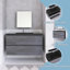 Meuble-lavabo flottant avec lavabo et cuve à quartz noir-1528081046