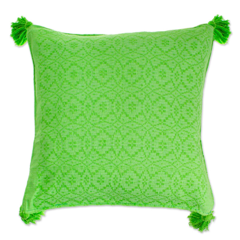 Housse de coussin en coton Oaxaca, Vert