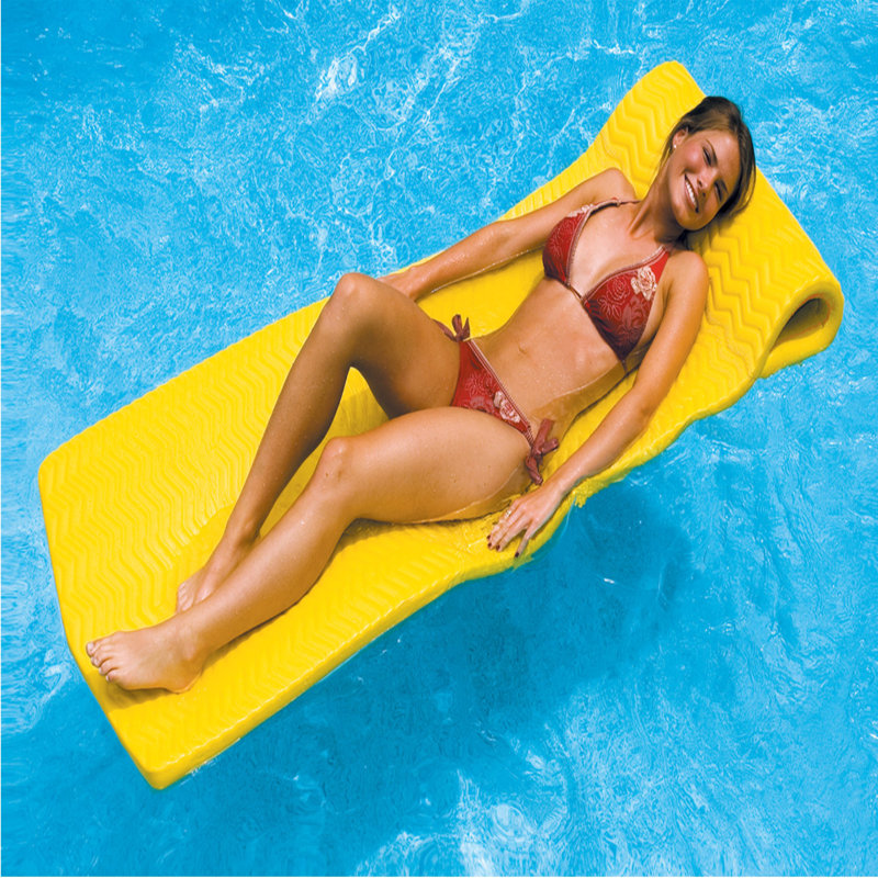 Radeau flottant pour matelas de piscine - 74 po - Jaune