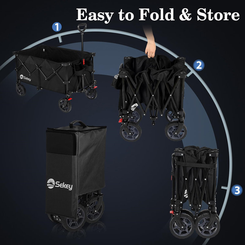 Heavy-Duty Folding Wagon Garden Carts