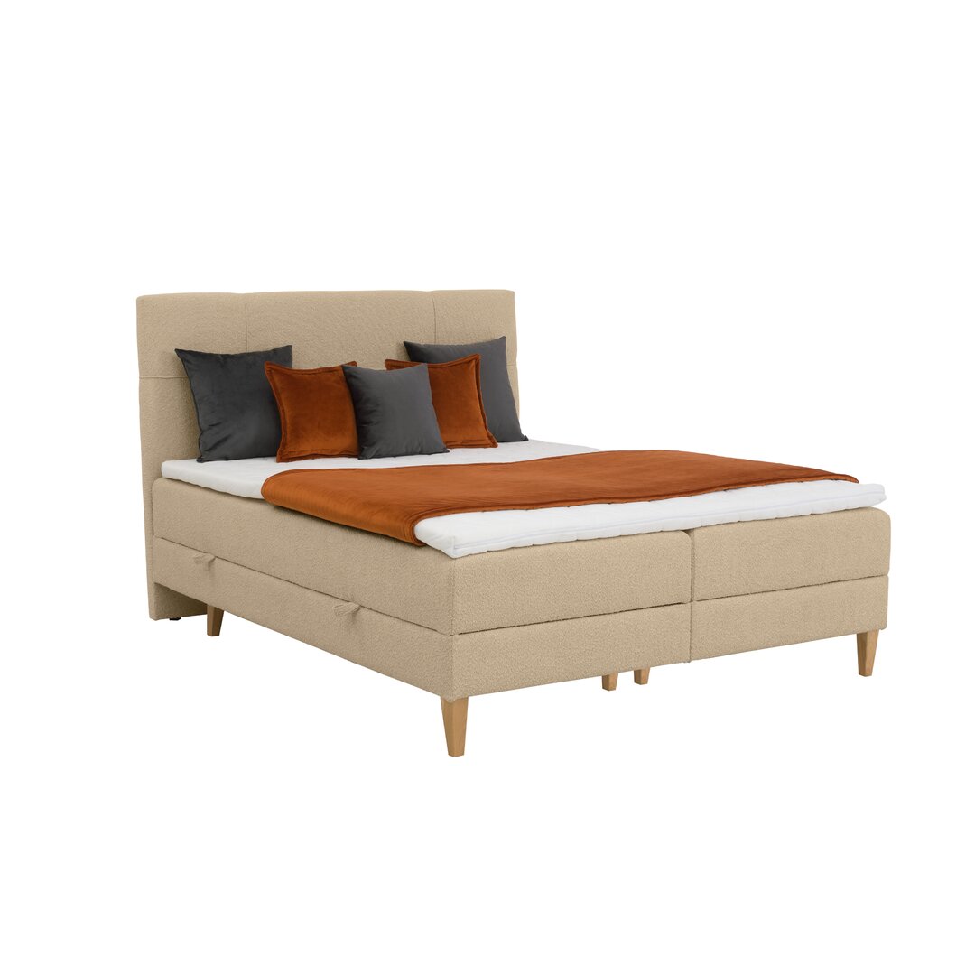 Boxspringbett Habiiba mit Topper und Bettkasten