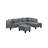 104.5" Upholstered Sofa,Chaise & Ottoman , Gray