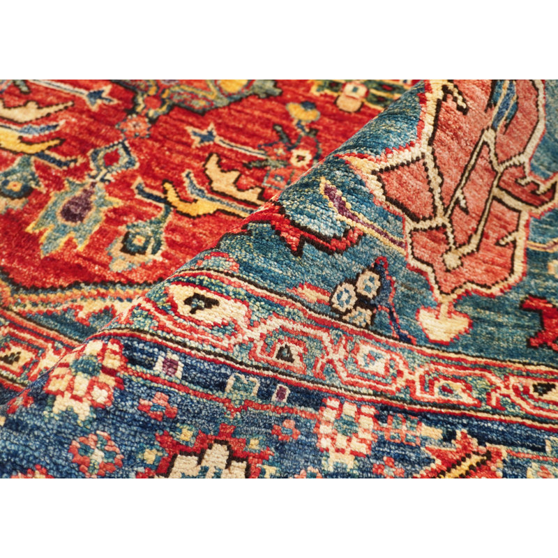 Aryana Wool Oriental Area Rug in Red