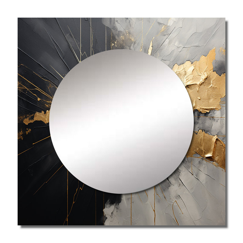 Kirima - Miroir décoratif carré abstrait pour chambre à coucher, 23 po x 23 po