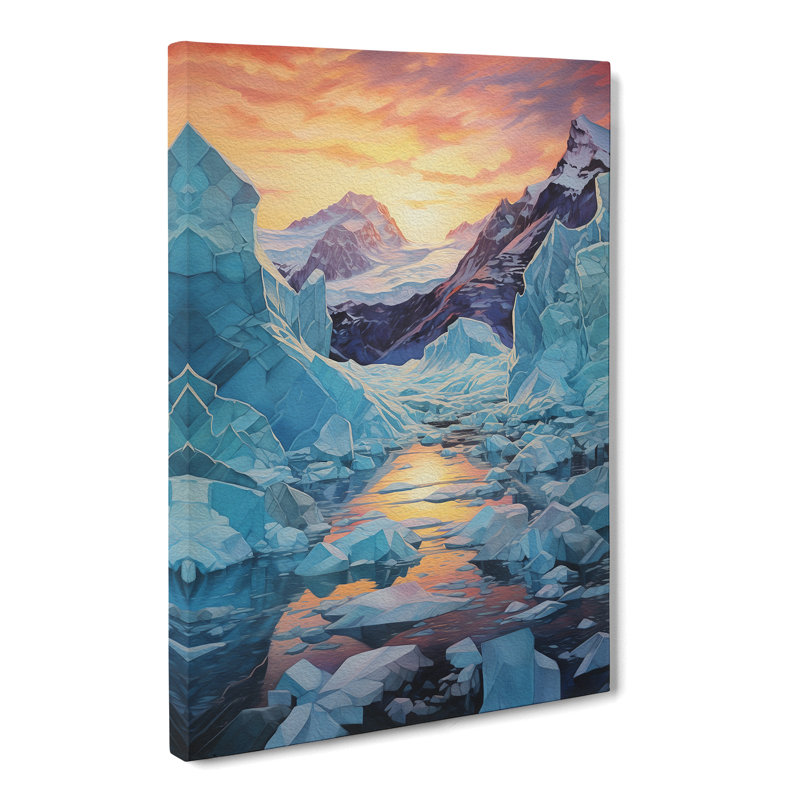 Glacier Art Informel Art - Wrapped Canvas