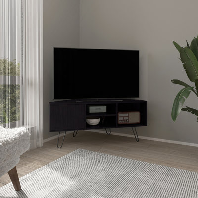 Meuble télé, 1 porte, 3 tablettes, 4 pieds