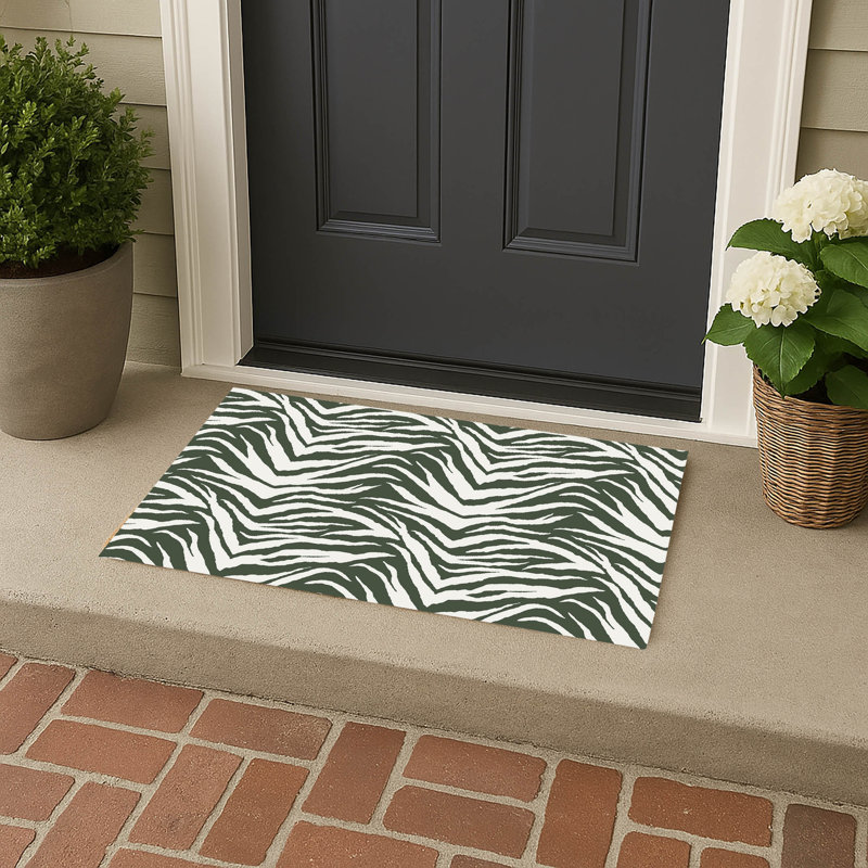Paillasson Zebra, Chimichurri, vert, L 24 po x L 17 po