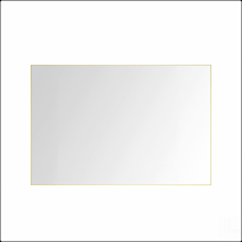 Miroir de salle de bain 72 po x 48 po avec cadre en aluminium et miroir mural rectangulaire, Or brossé, 48 po x 72 po