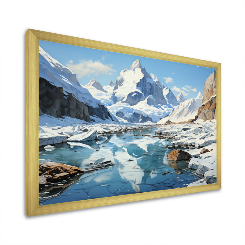Biagiano Glacier Arctic Reflections - impression, H 34 po x l 44 po x P 1,5 po, Cadre doré simple