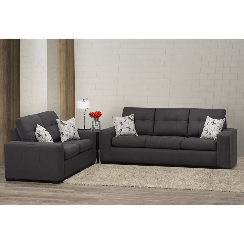Ensemble de salon inclinable Madeira, Polyester anthracite
