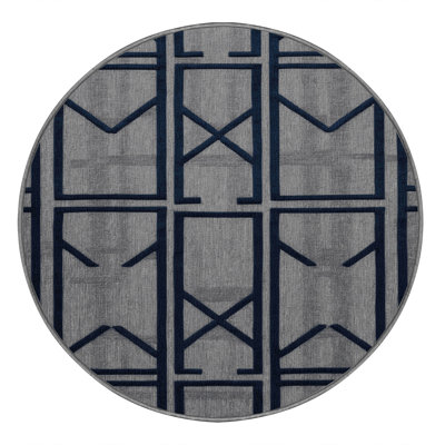 Machine Washable Trellis Gray Area Rug