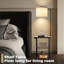 Lampe sur pied avec table, tables d'appoint avec station de recharge