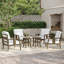 Ensemble de conversation d'extérieur en teck pour quatre personnes avec coussin et deux tables d'appoint-738850610-738850613