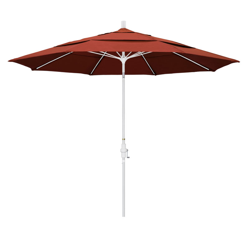 Parasol de marché 11 pi Brent, Toile toile terre cuite Sunbrella®, H 110,5 po x l 132 po x P 132 po, Gris martelé