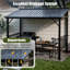 12 pi. L 6 pi. D Pavillon de jardin pour barbecue avec toit rigide incliné pour barbecue