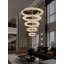 Lustre en cristal spiralé noir à 5 couches D40 "x H150" 2700k-6000k