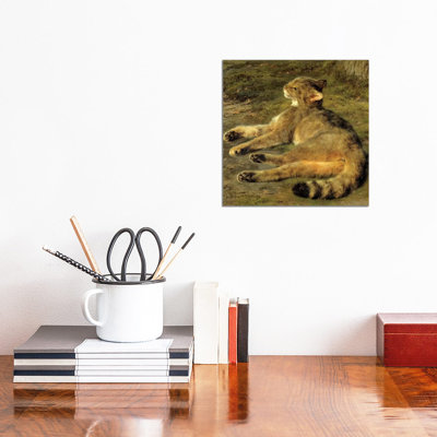 Wild Cat, 1850 by Rosa Bonheur - Wrapped Canvas Painting