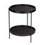 Table de bout ronde 24 "en bois manufacturé et fer noir avec tablette