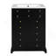 Meuble-lavabo de 24 po avec tiroir et deux portes à fermeture en douceur, armoire de rangement peinte moderne avec lavabo en céramique, meuble-lavabo simple élégant pour les petits espaces