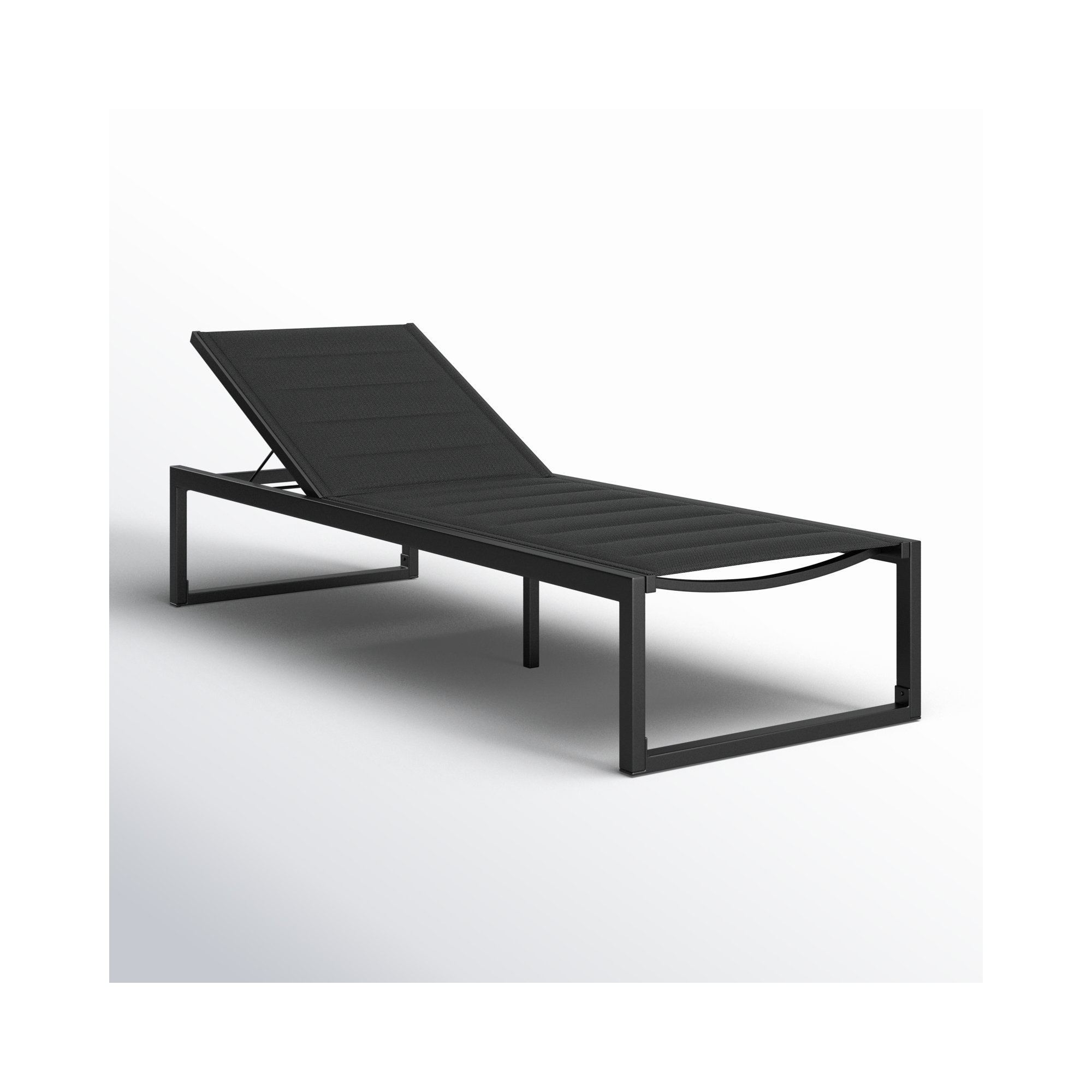Armando Outdoor Aluminum Chaise Lounge, Black