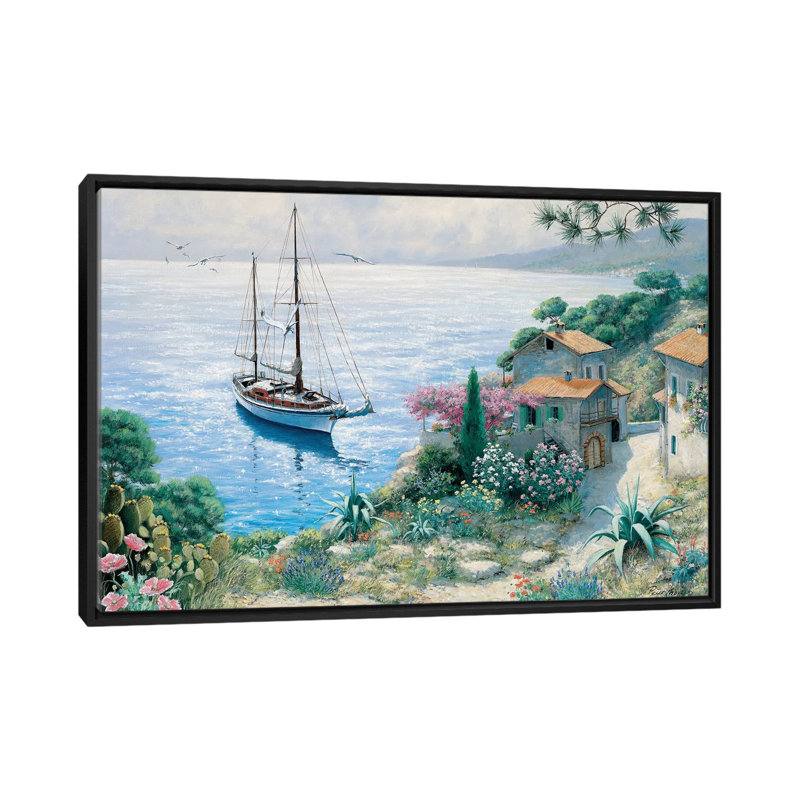 «The Bay», reproduction sur toile, H 18 po x l 26 po x P 1,5 po, Toile avec cadre noir, Pas de tapis